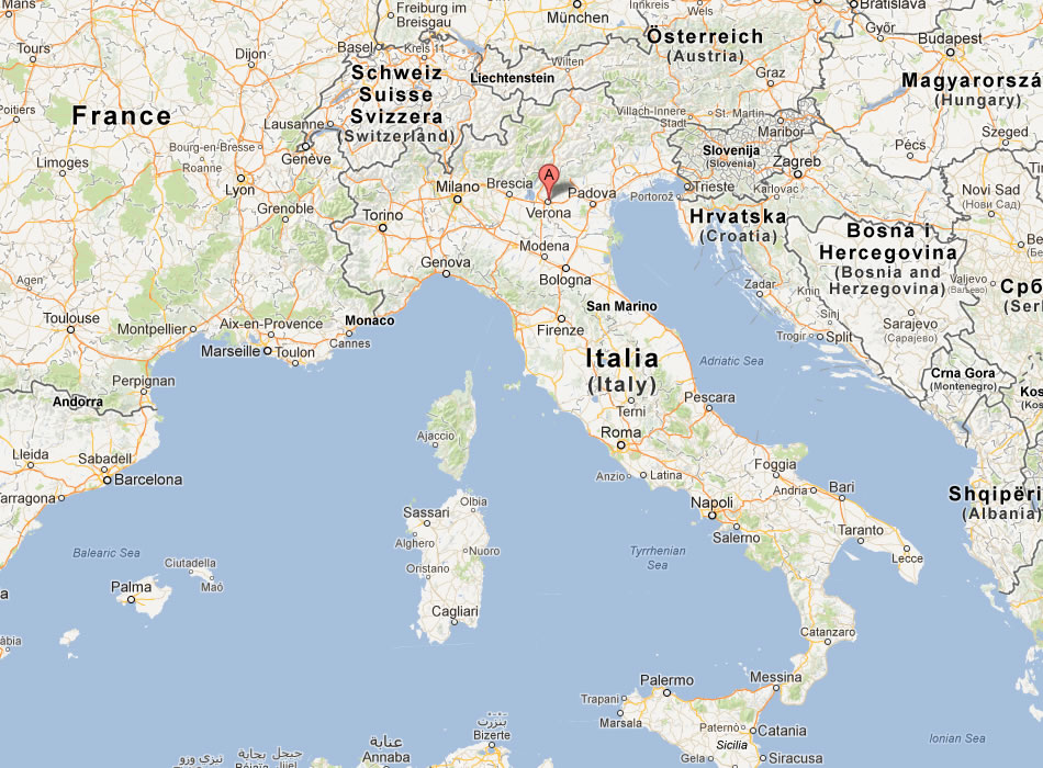 map of Verona italy
