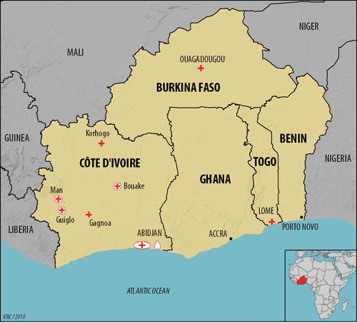 abidjan map cote d'ivoire