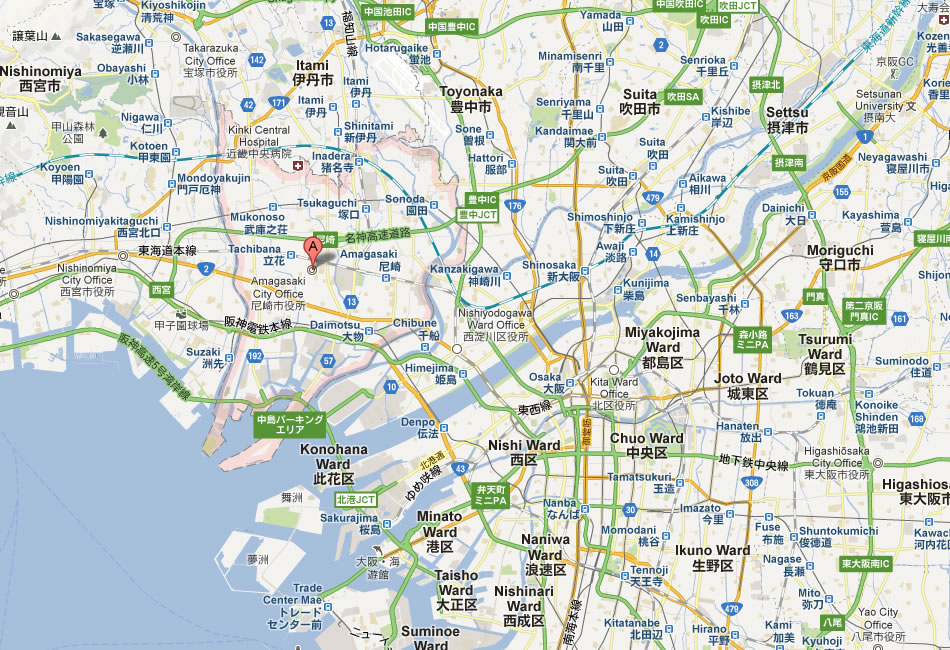 map of Amagasaki