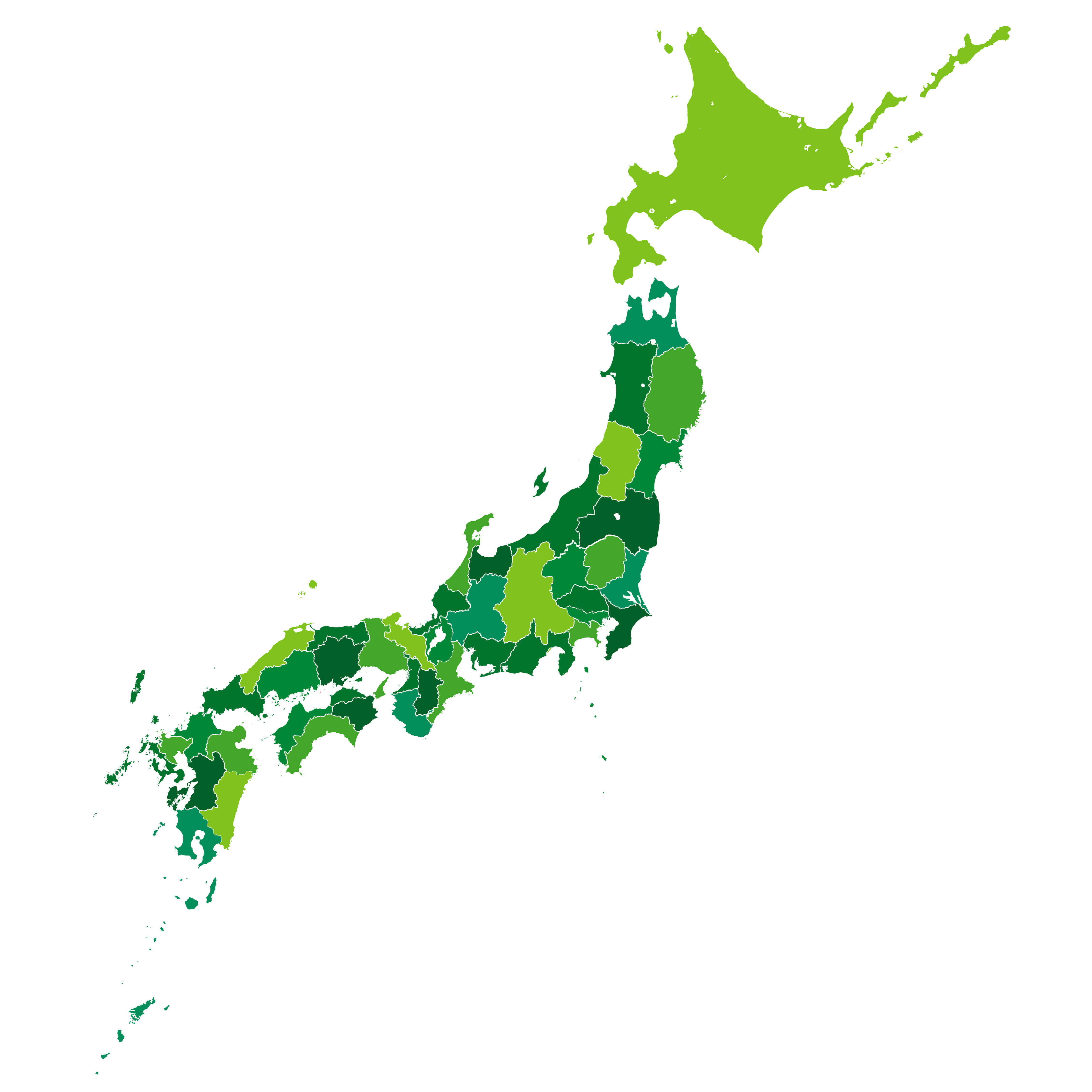 Japan Colorful Blank Map