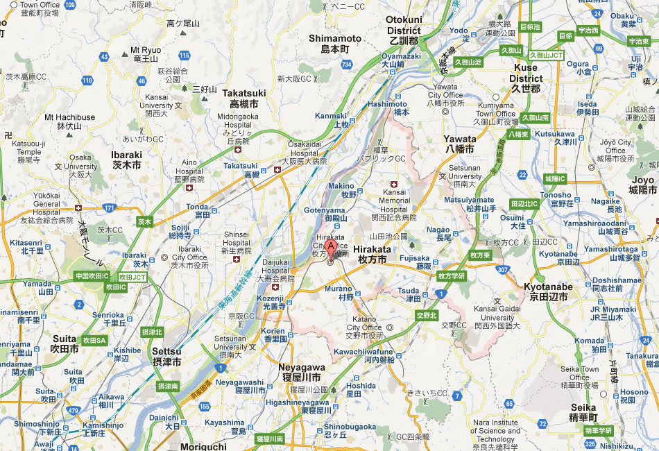 map of Hirakata