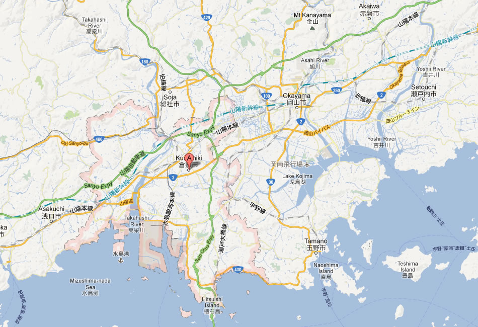 map of Kurashiki
