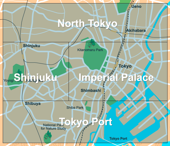 downtown tokyo map