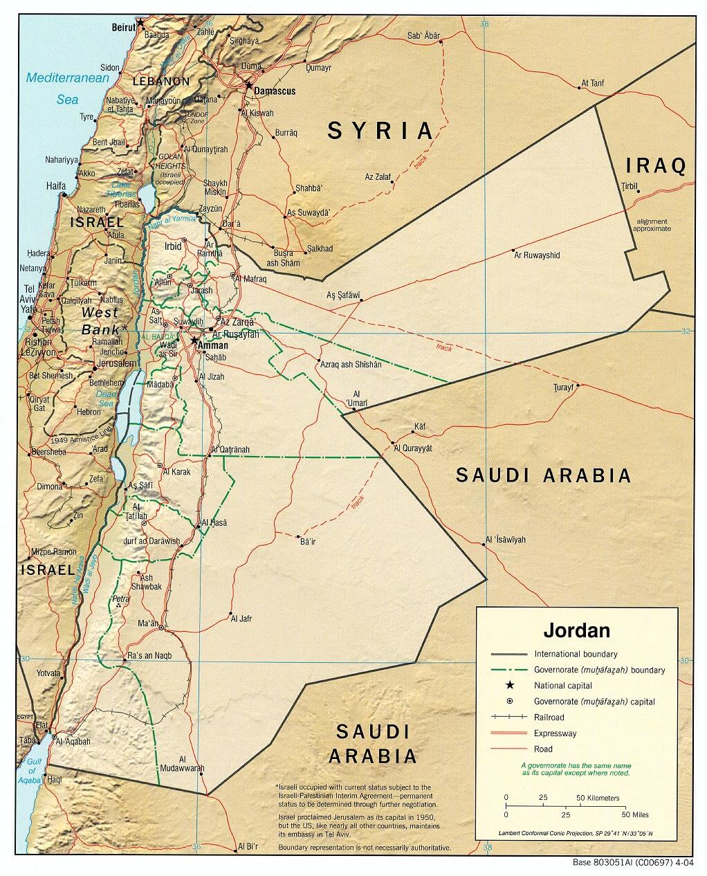 jordan pyhsical map