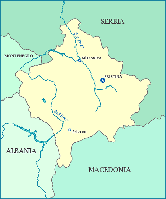 map of kosovo