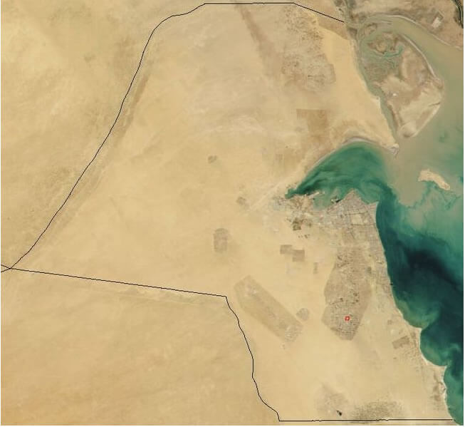 kuwait satellite image map