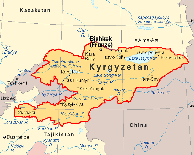 kyrgyzstan map