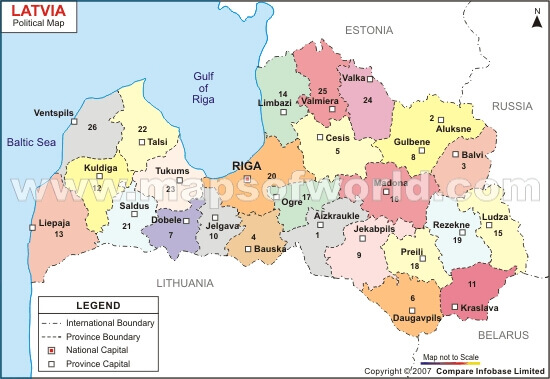 latvia political map