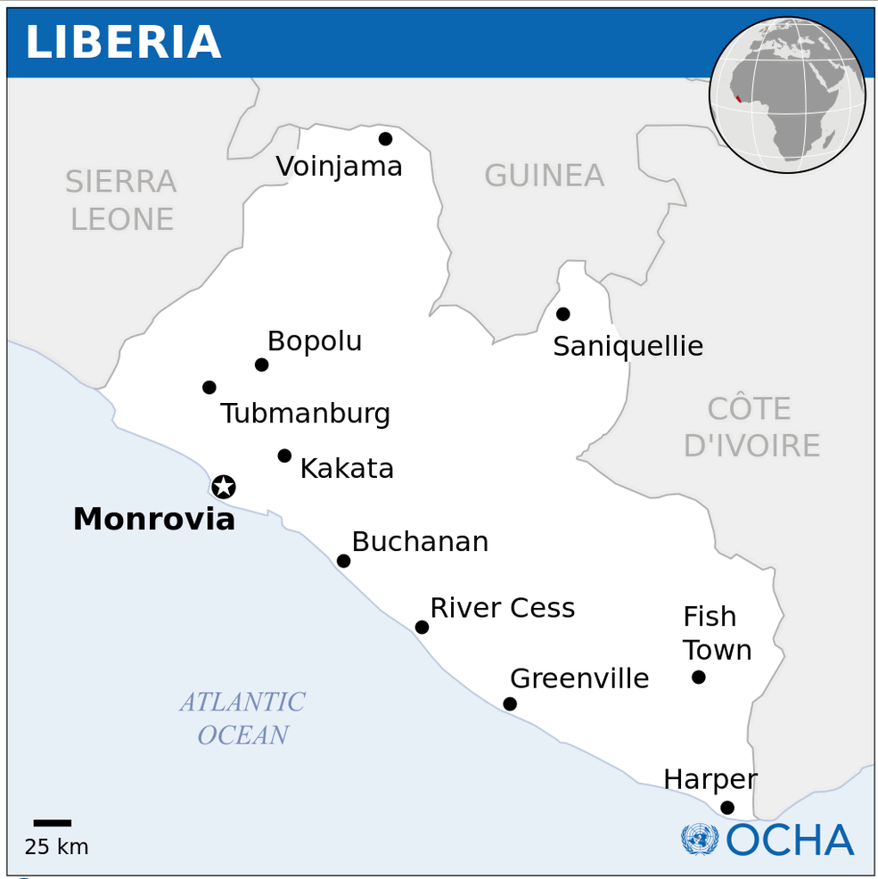 liberia location map