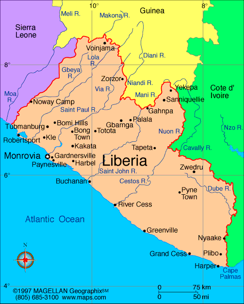liberia maps