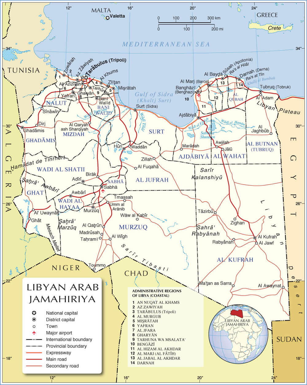 libya regions map