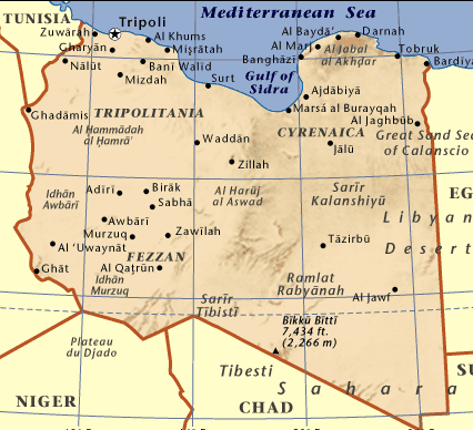 libya map boundaries