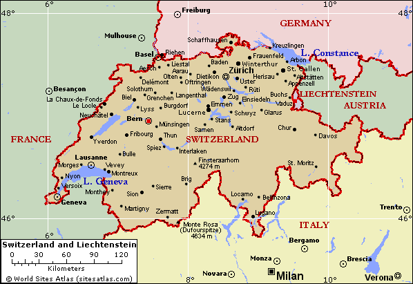 switzerland liechtenstein map
