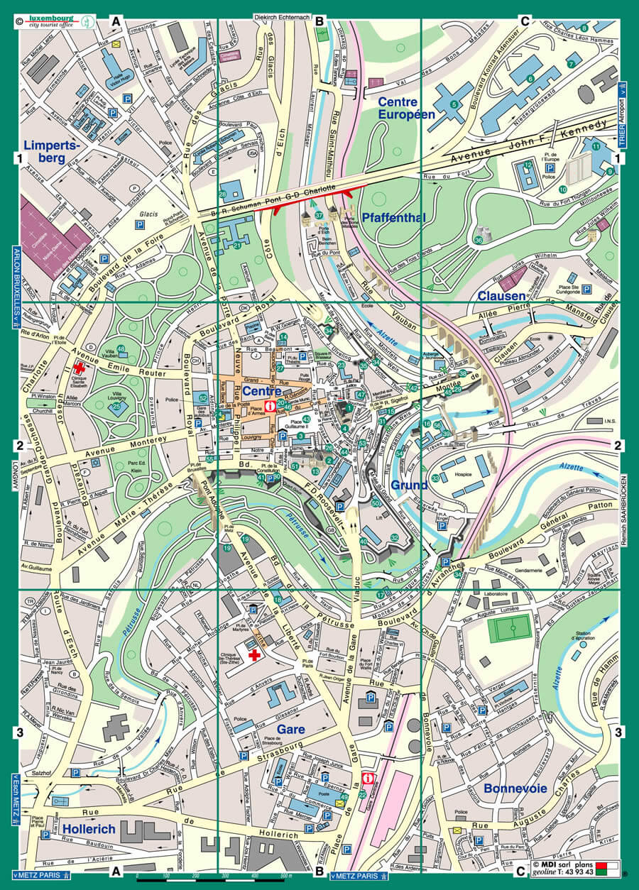 city map of luxembourg