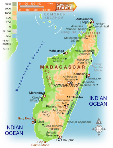madagascar map indian ocean