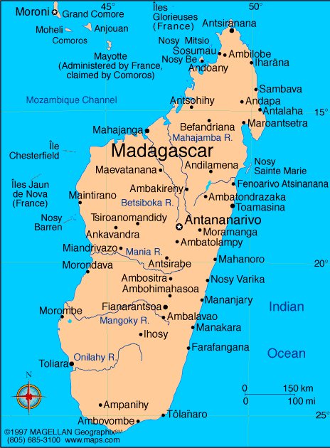 political map of madagascar