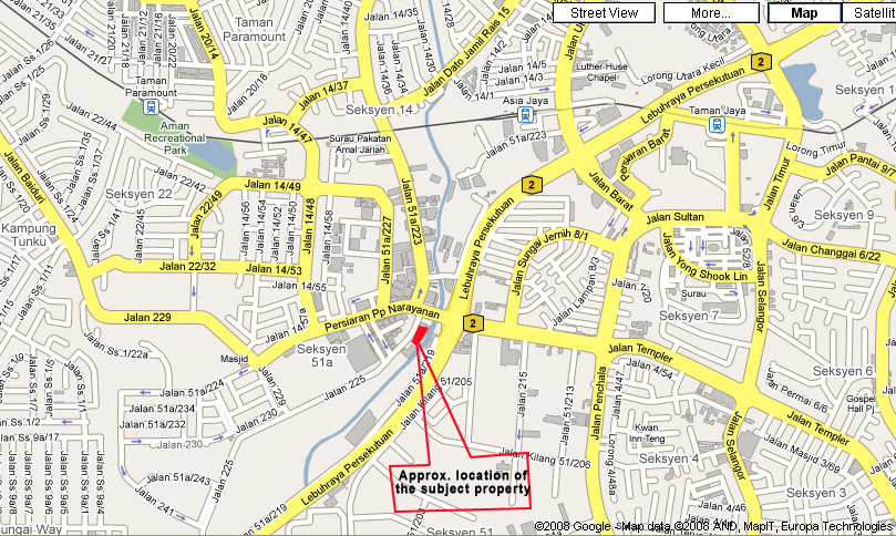 Petaling Jaya center map