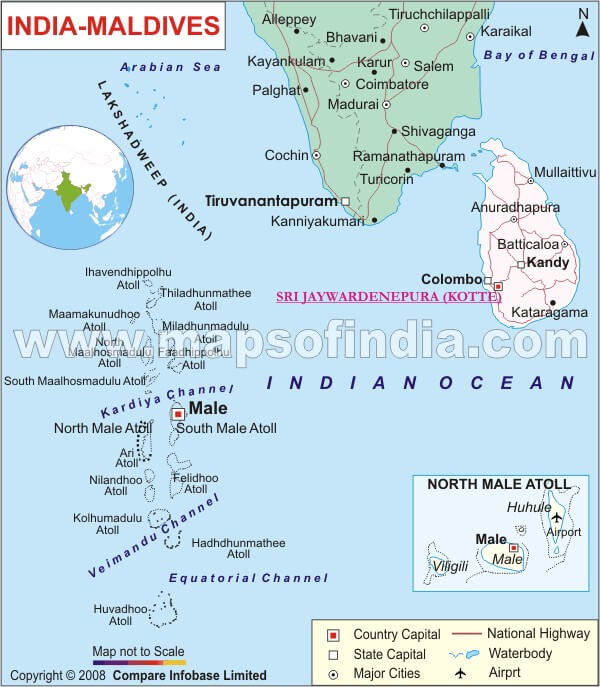india maldives map male