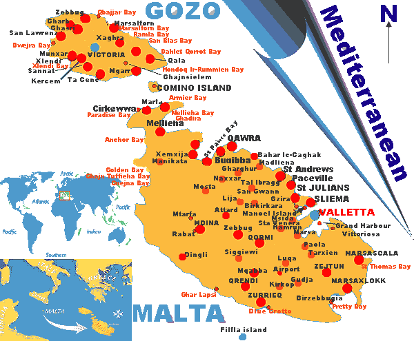 malta map tourism