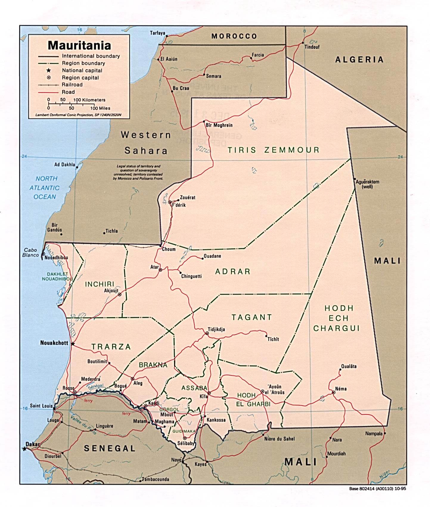 mauritania political map