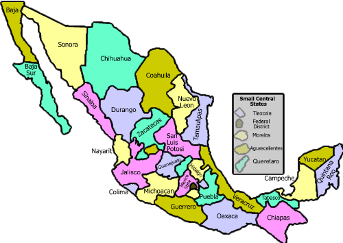 mexico regions maps