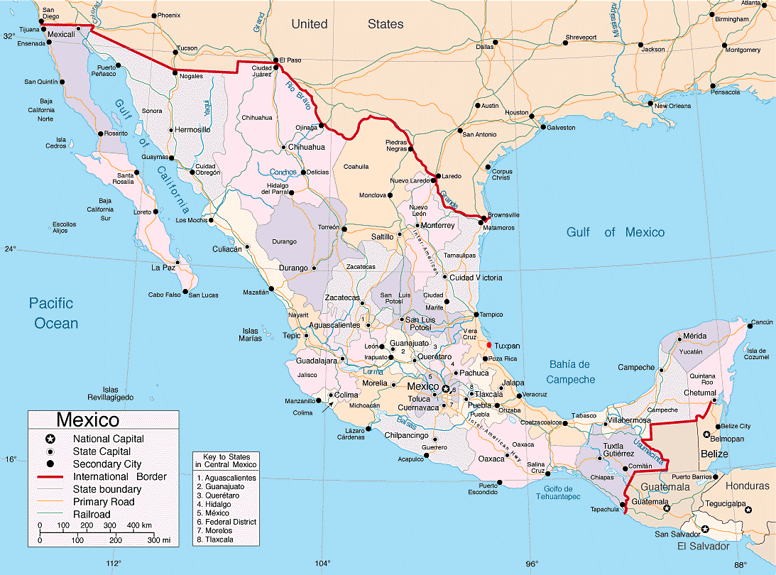 Mexico Map by States