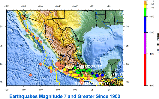 Mexico Earthquakes Map