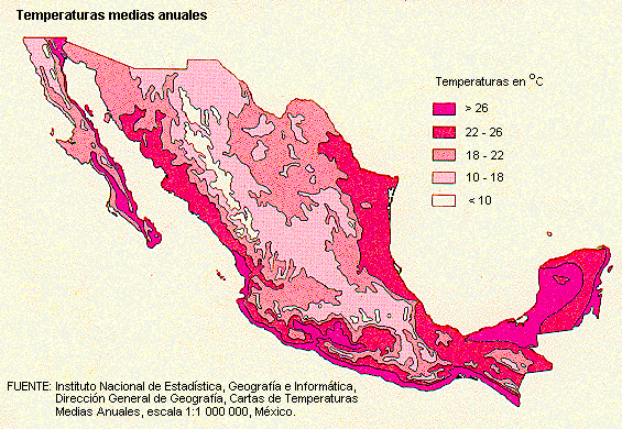 Mexico Map Temperatures
