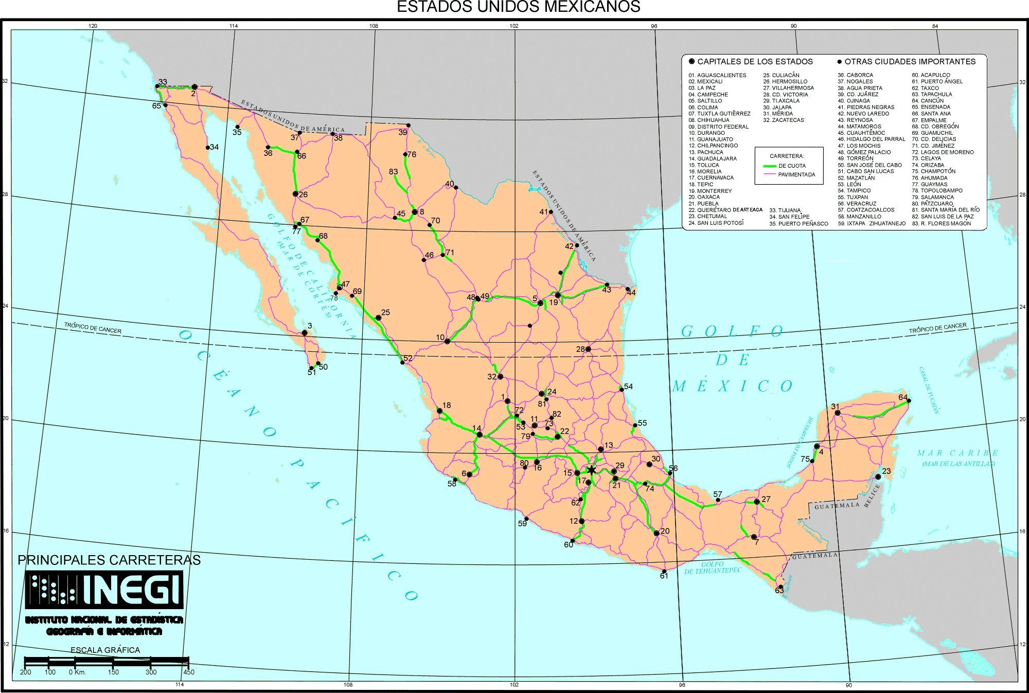 Mexico Road Maps in Spanish