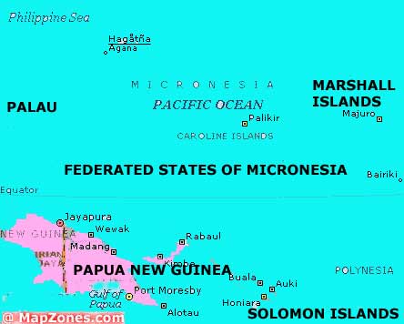 micronesia map pacific ocean