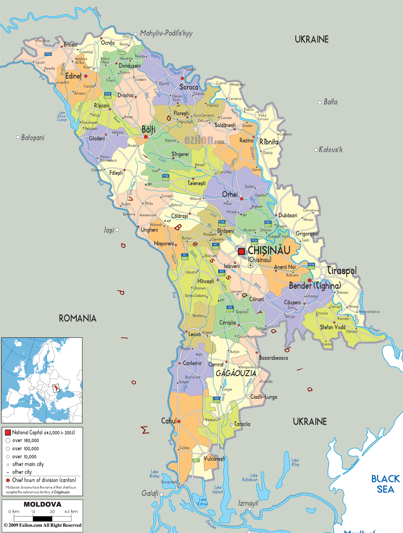 political map of Moldova