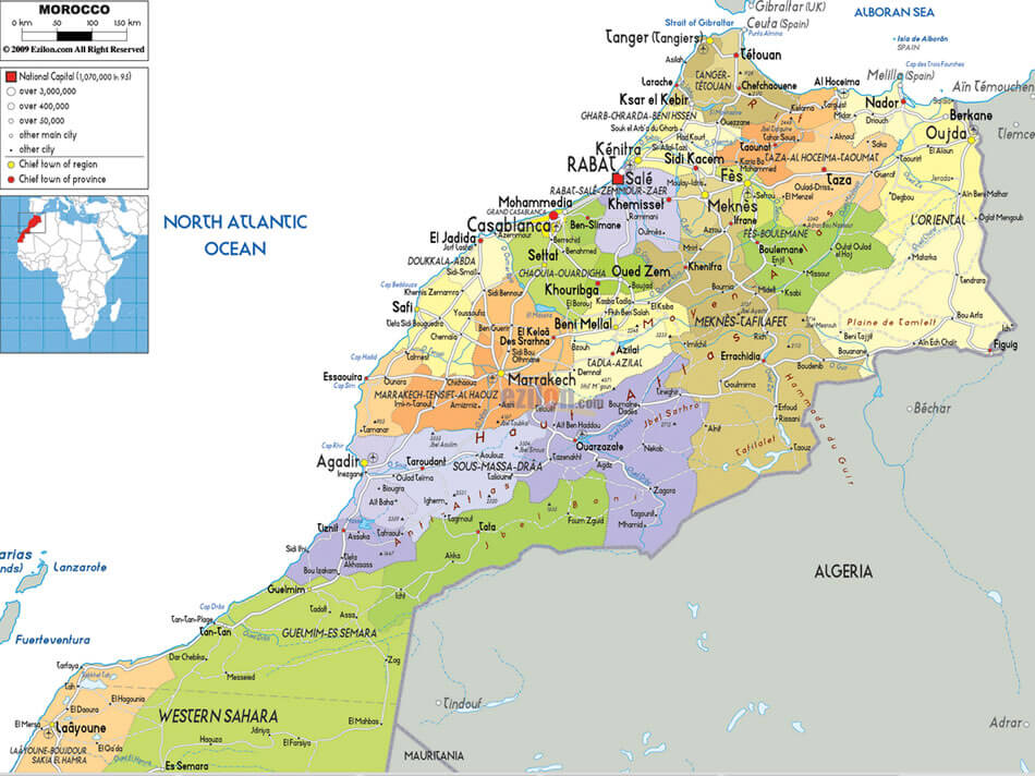 cities map of morocco