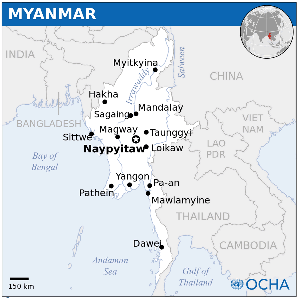 myanmar location map