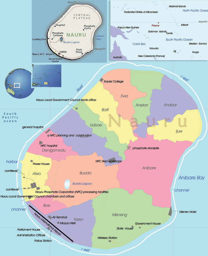 political map of nauru