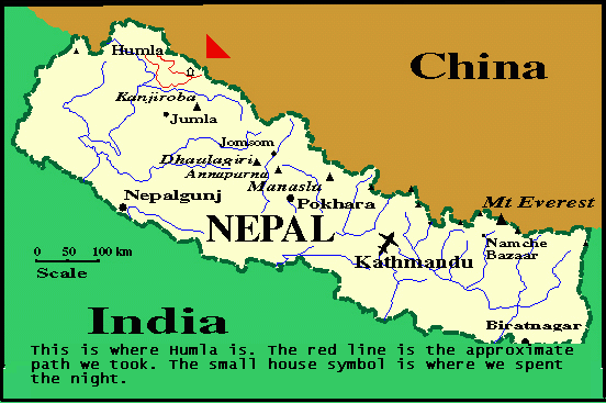 nepal map india china