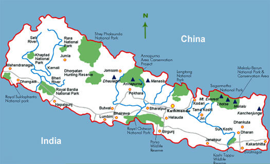 nepal regions map
