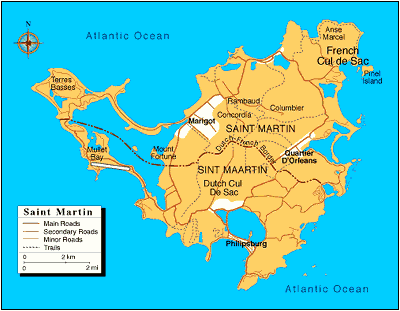map of Netherlands Antilles