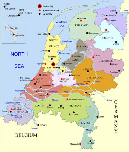 map of netherlands