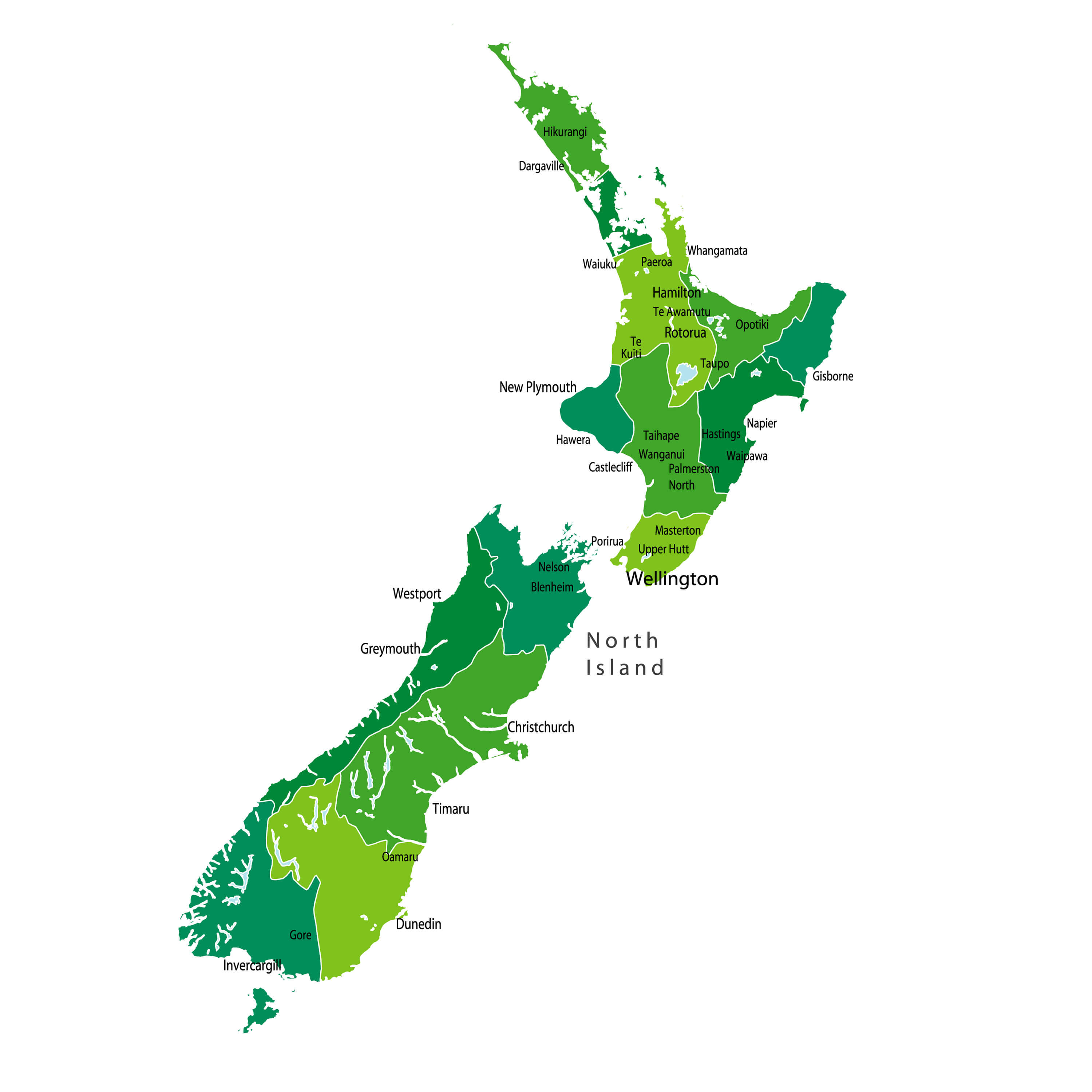 New Zealand Provinces Map