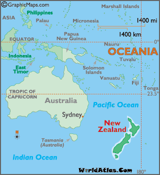 new zealand map australia