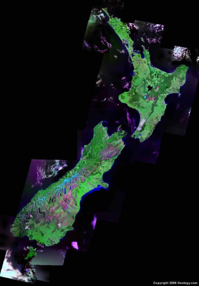 satellite image of new zealand