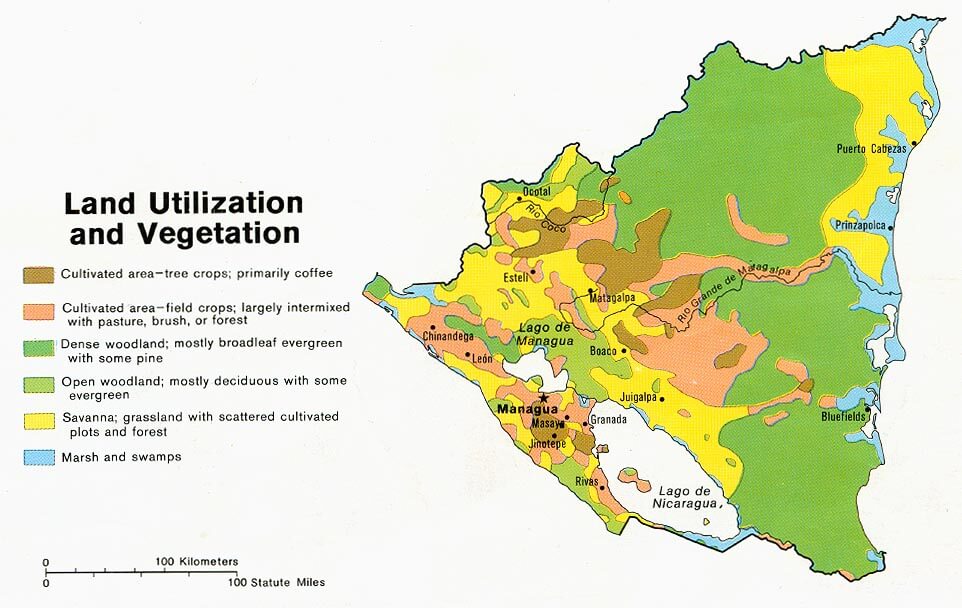 Nicaragua Land Utilization Vegetation Map 1979