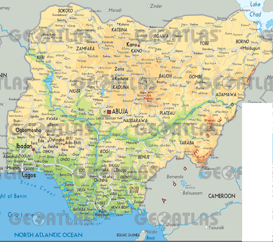 physical map nigeria