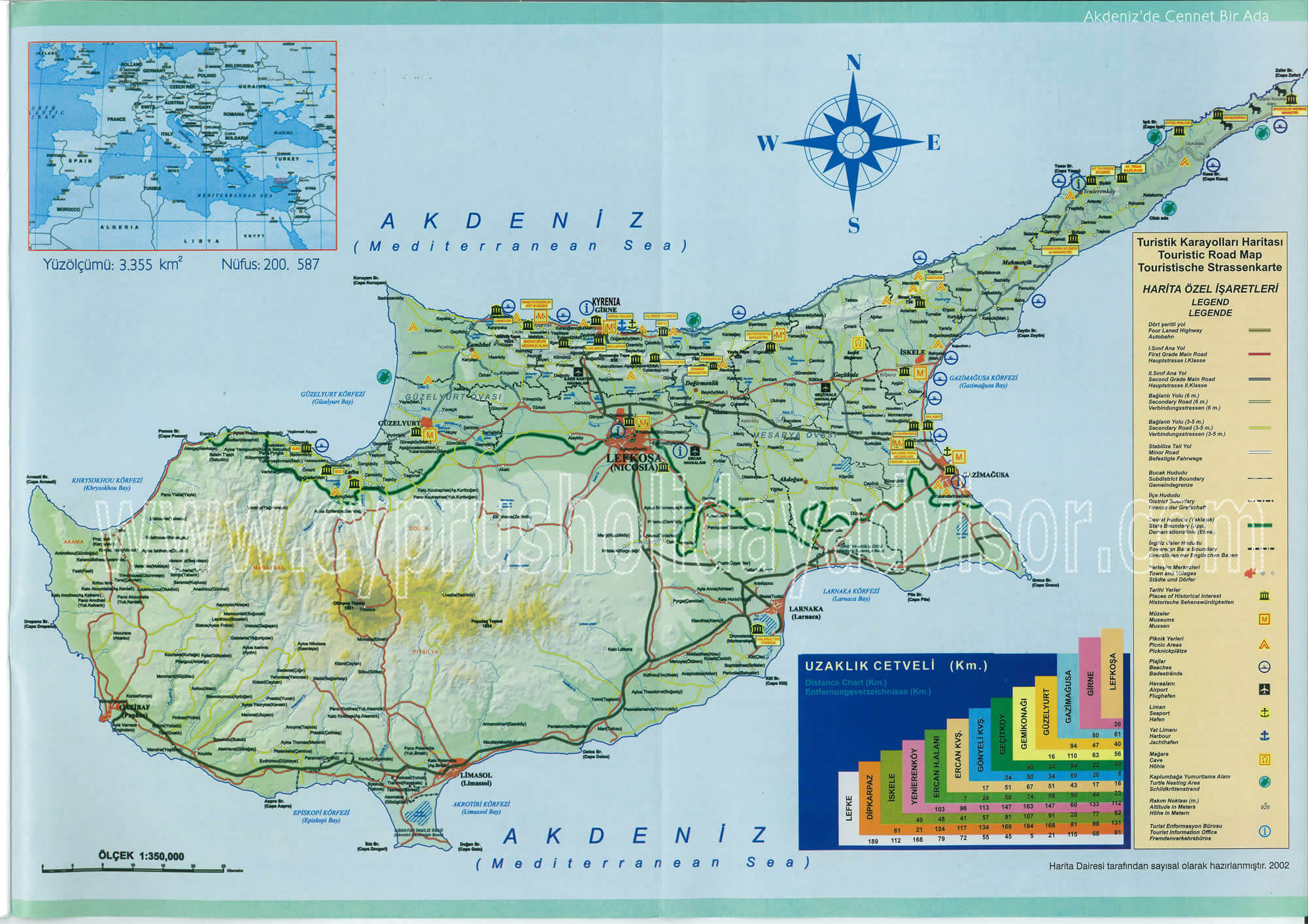 road map of north cyprus