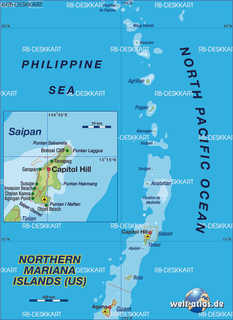 northern mariana islands map