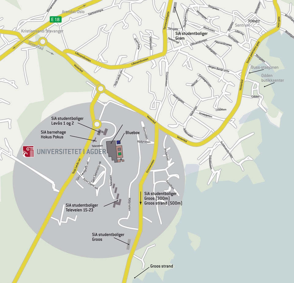 Grimstad map