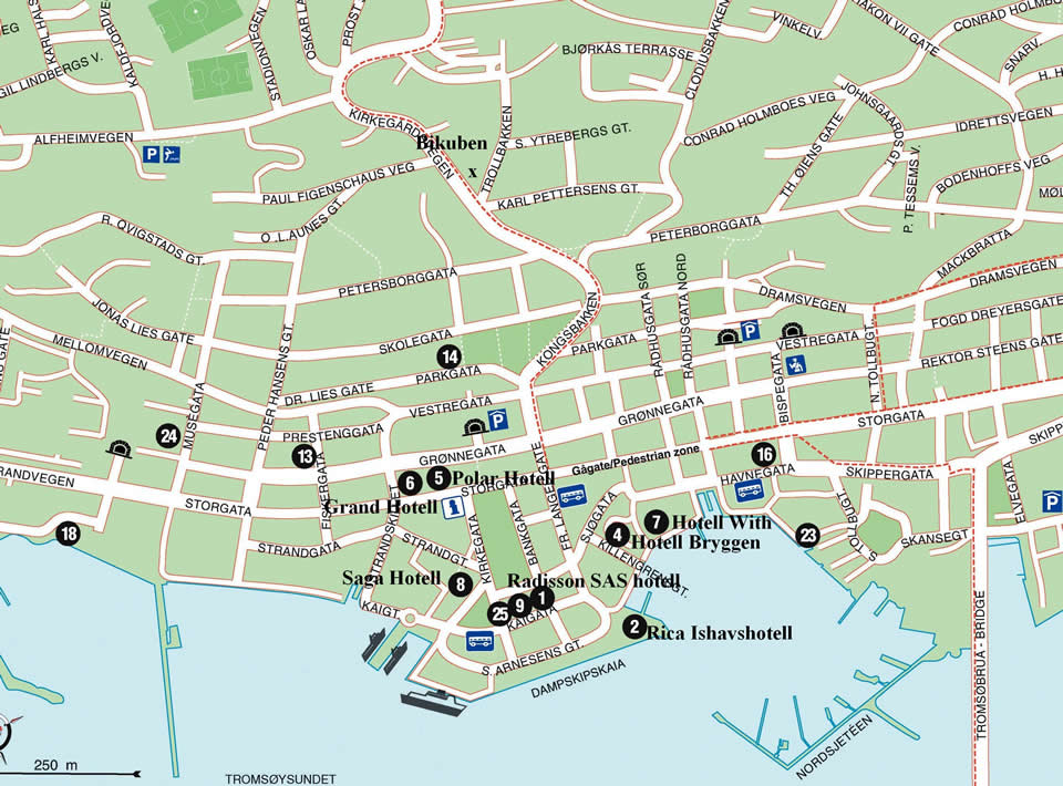 Tromso city center map