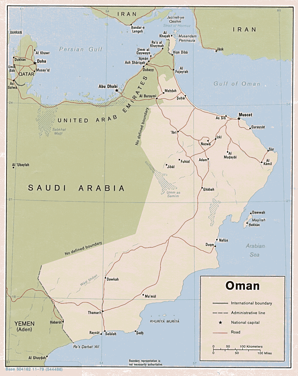 oman outline map
