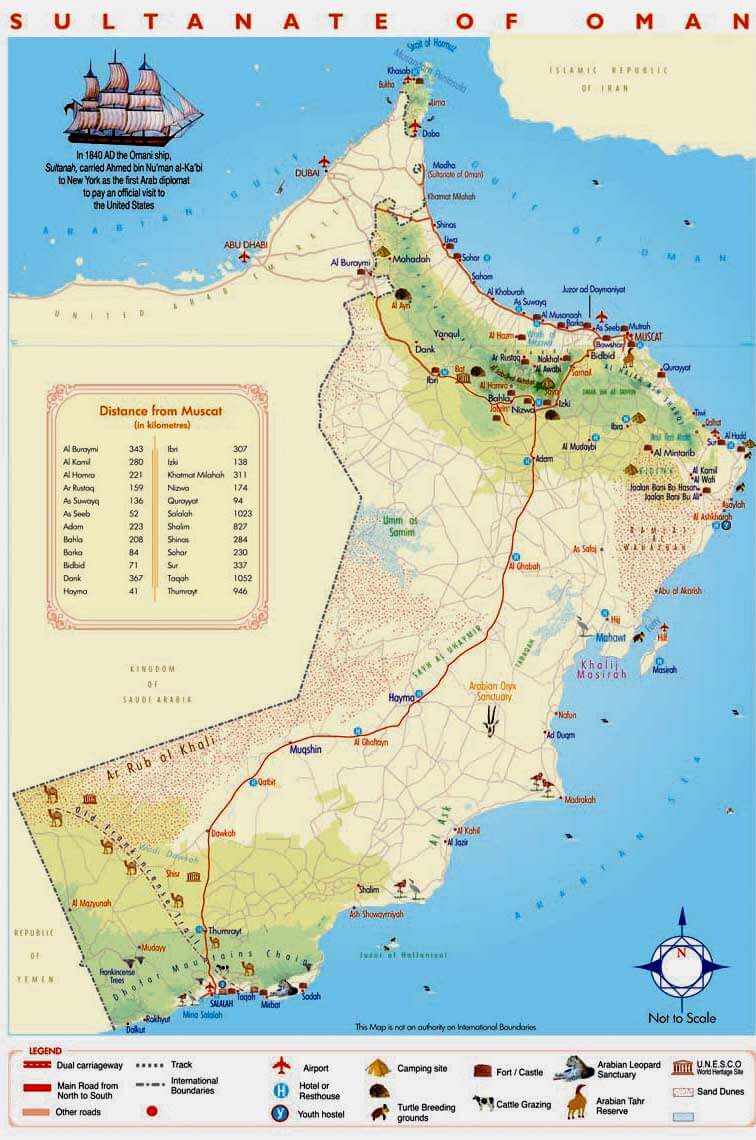 tourist map of oman