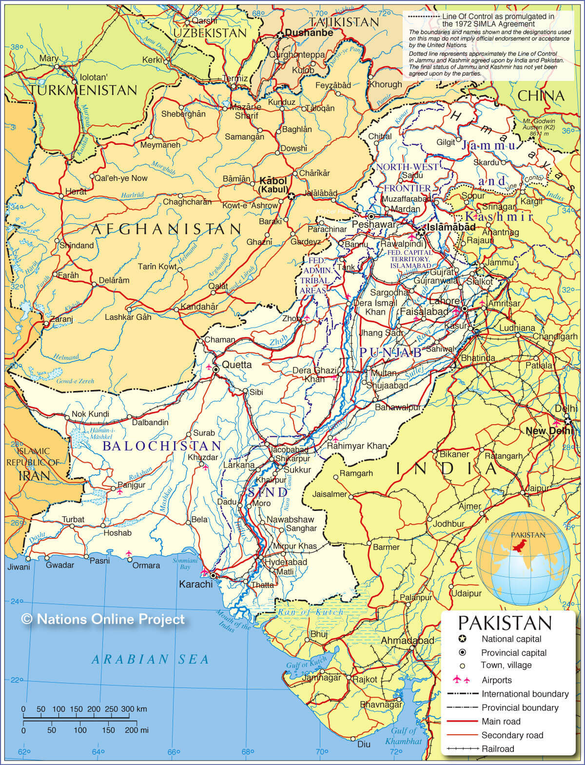 political pakistan map